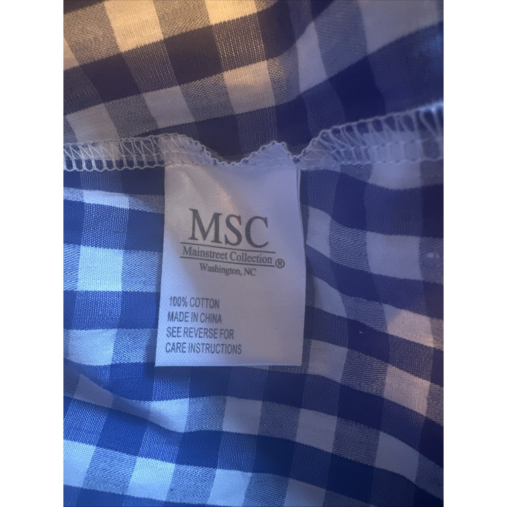 Womens Mainstreet Collection Gingham Ruffle Robe Size M/L Knee Length COTTON EUC - Picture 8 of 8